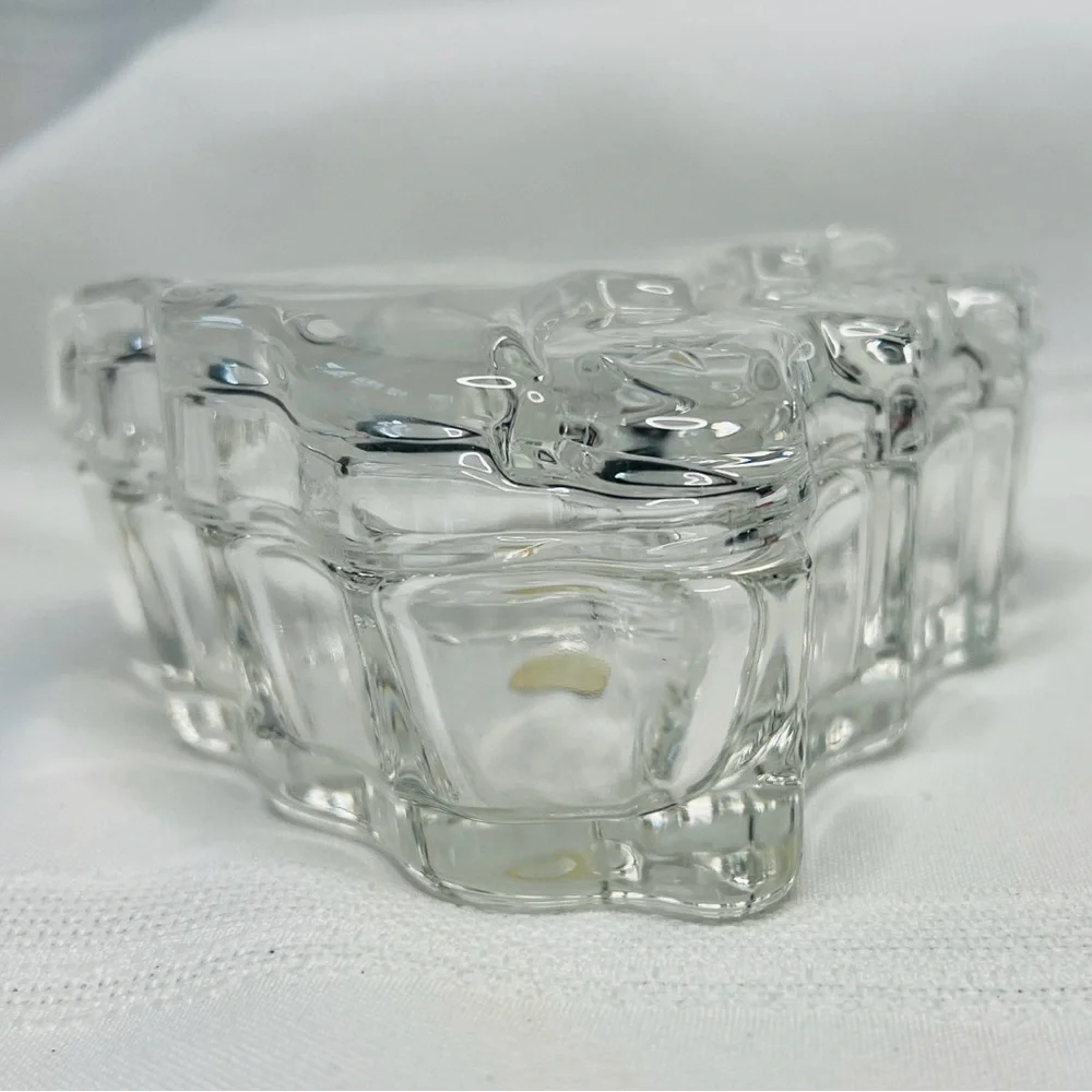 MIKASA Crystal Tannenbaum Double Tree‎ Lidded Box Holiday Gift Decor IOB EUC VTG